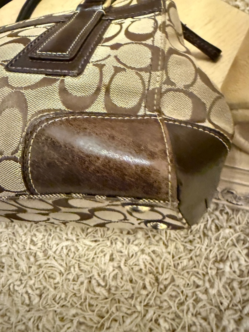 Coach Hampton Signature C Tan/Brown Canvas Carryall Satchel 11062 Y2K - Picture 15 of 16